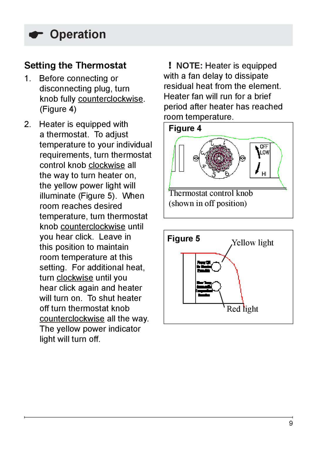 NewAir G70 owner manual Operation, Setting the Thermostat 