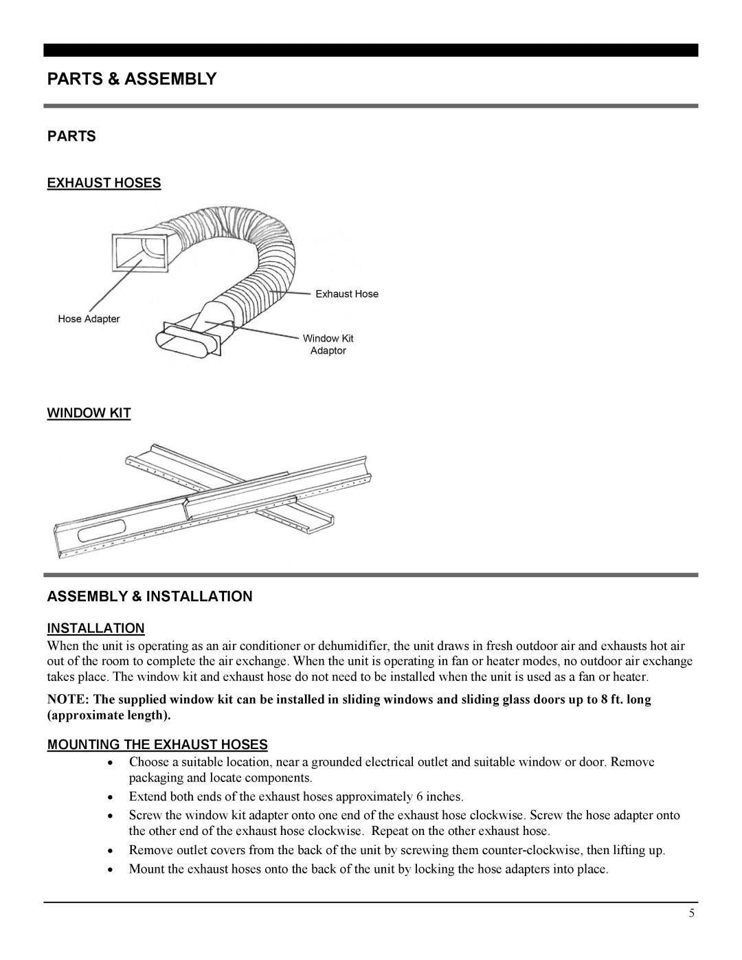 NewAir LX-100 manual Parts & Assembly, Assembly & Installation 