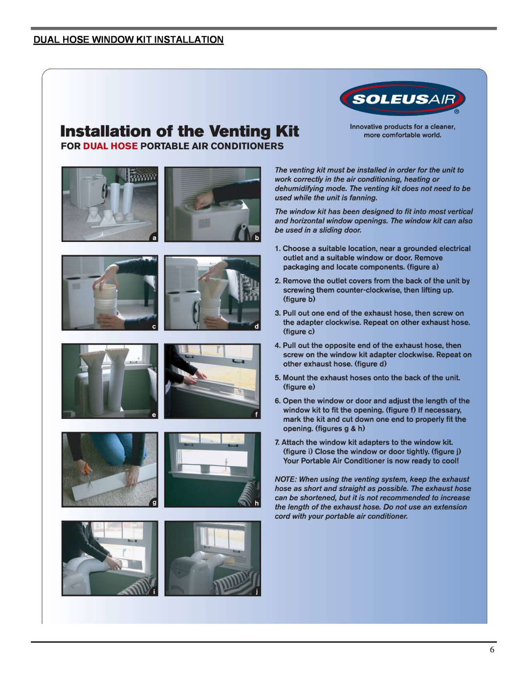 NewAir LX-100 manual Dual Hose Window Kit Installation 