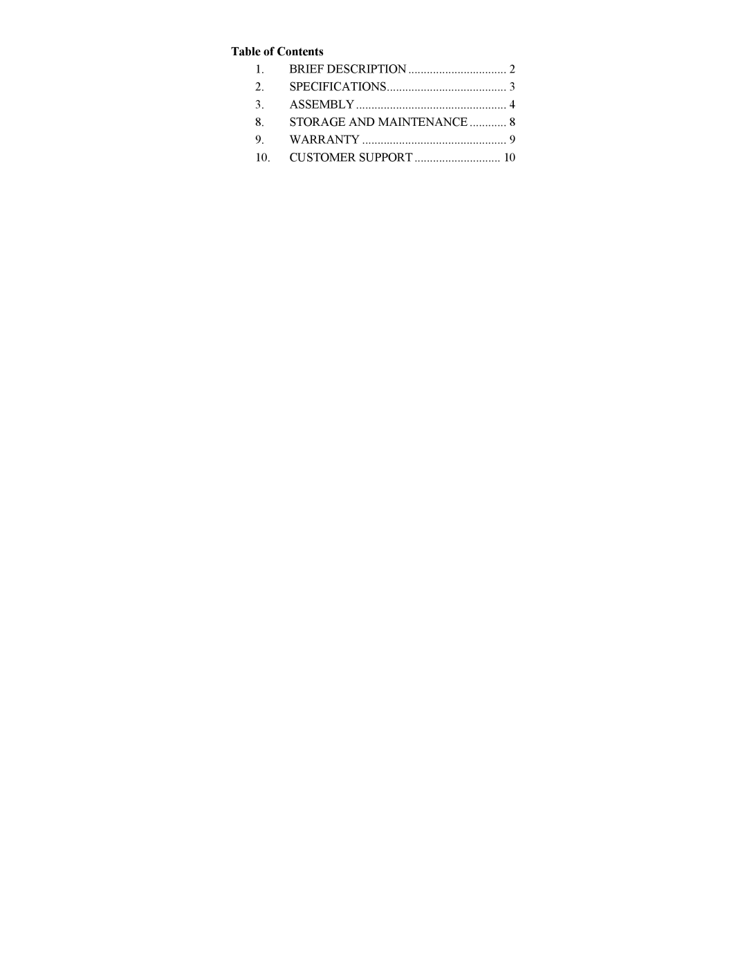 Newcon Optik 20x40x100 manual Table of Contents 