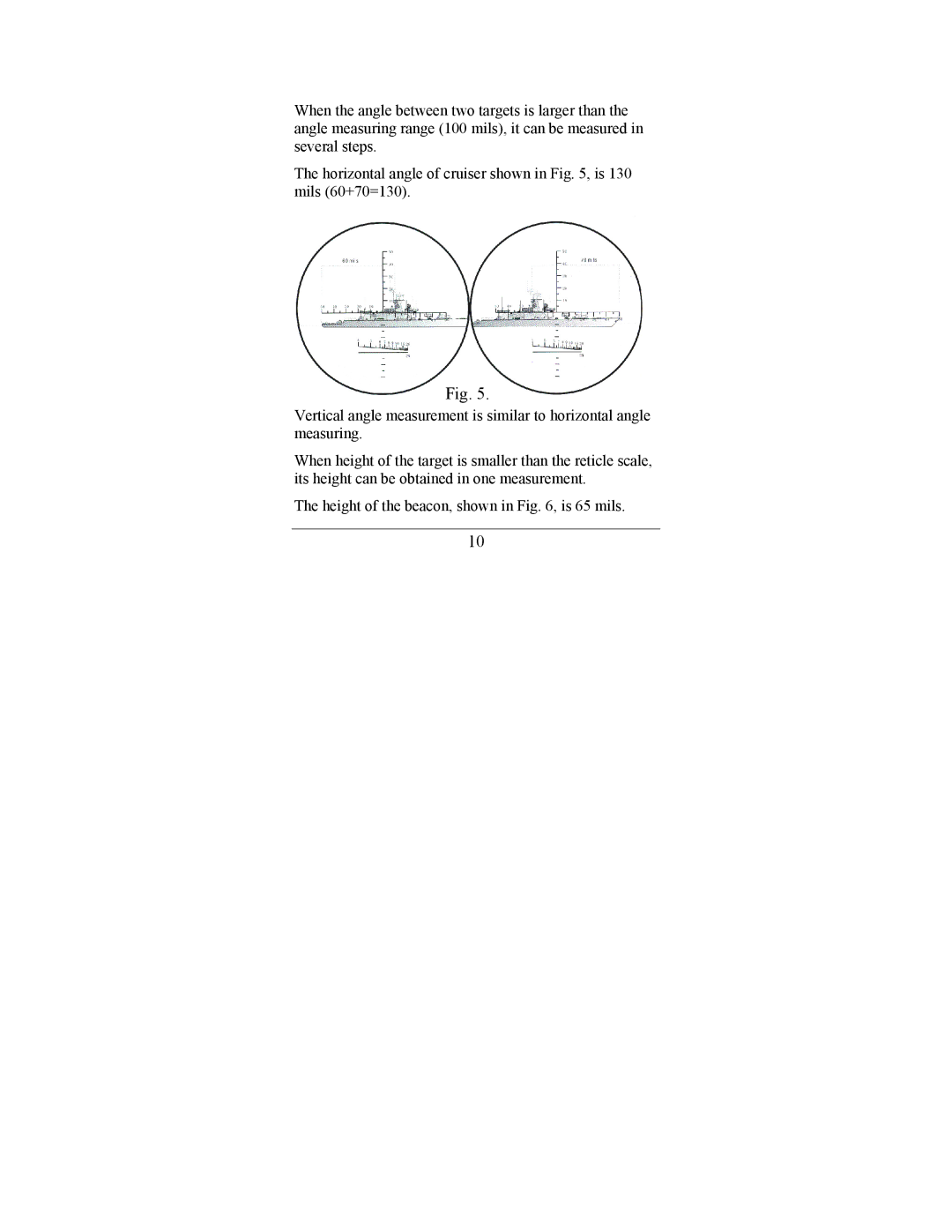 Newcon Optik an 8x30m22 operation manual Measuring vertical angle using the reticle 