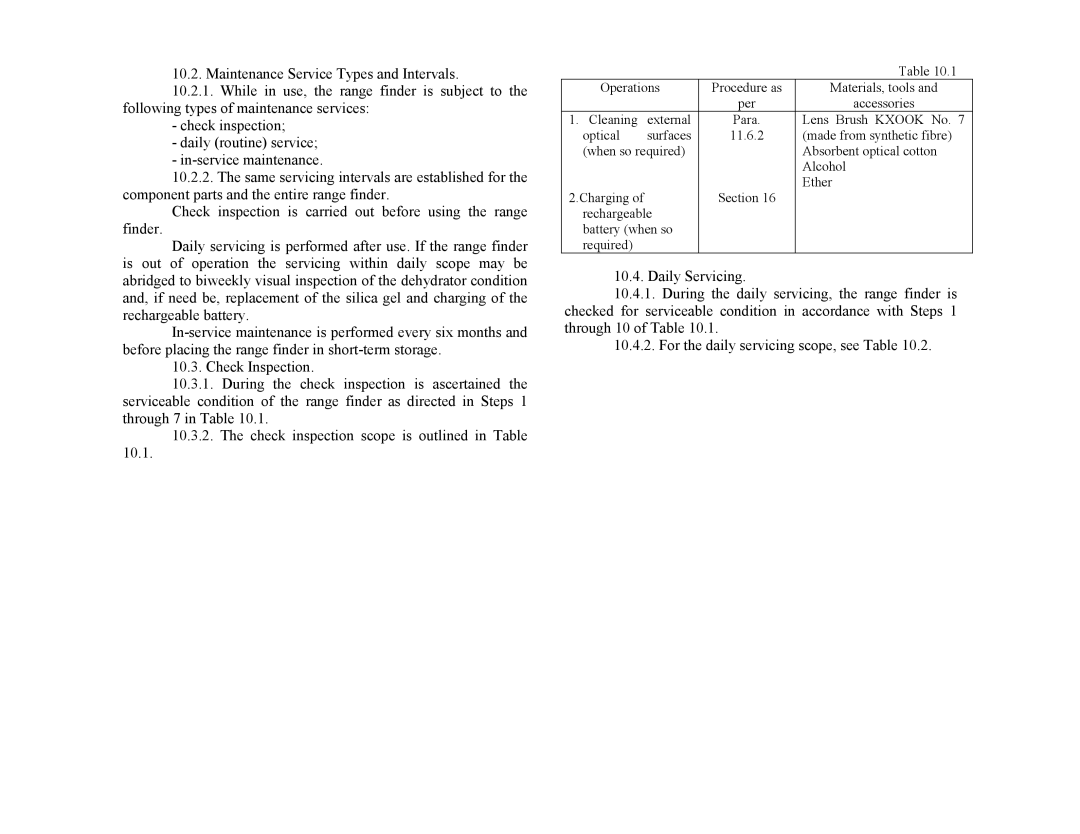 Newcon Optik LRB 20 000 operation manual Surfaces 