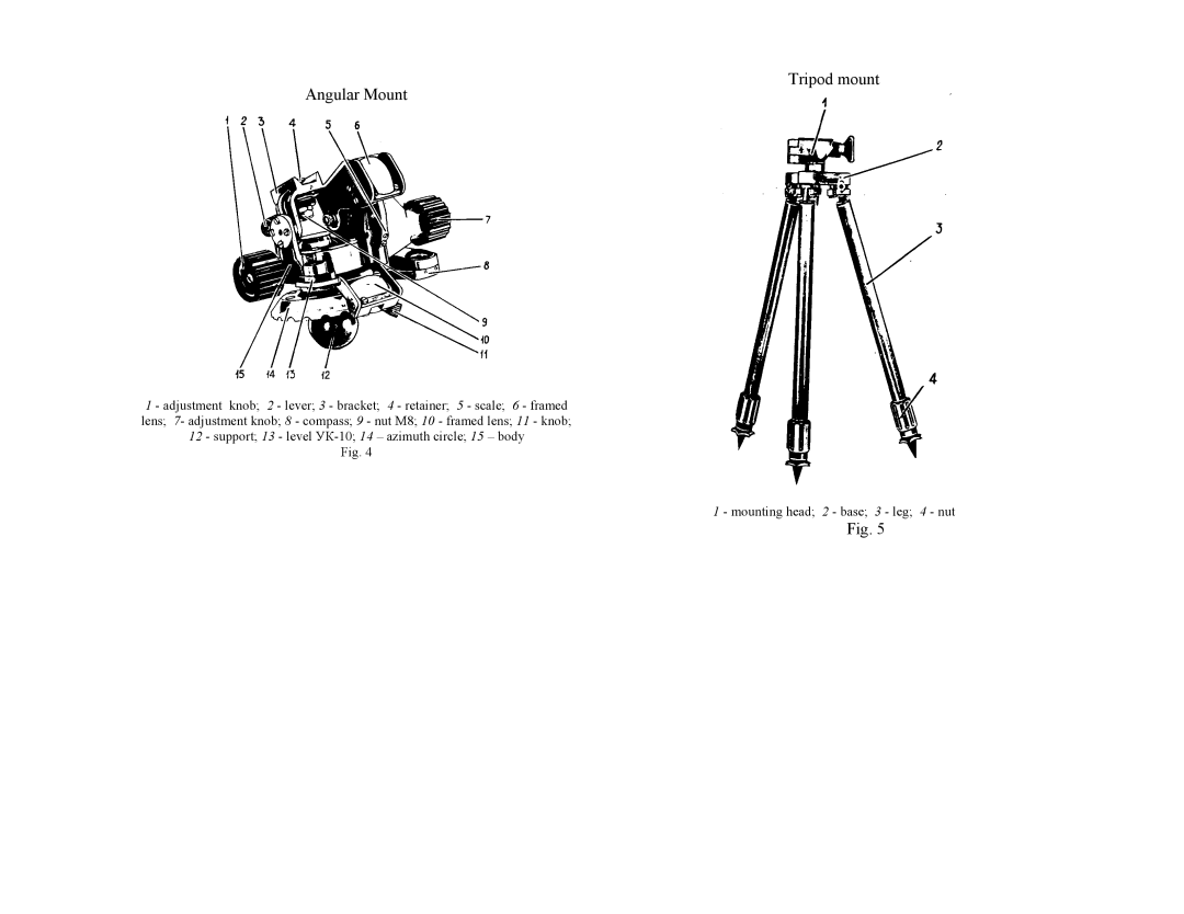 Newcon Optik LRB 20 000 operation manual Tripod mount Angular Mount 