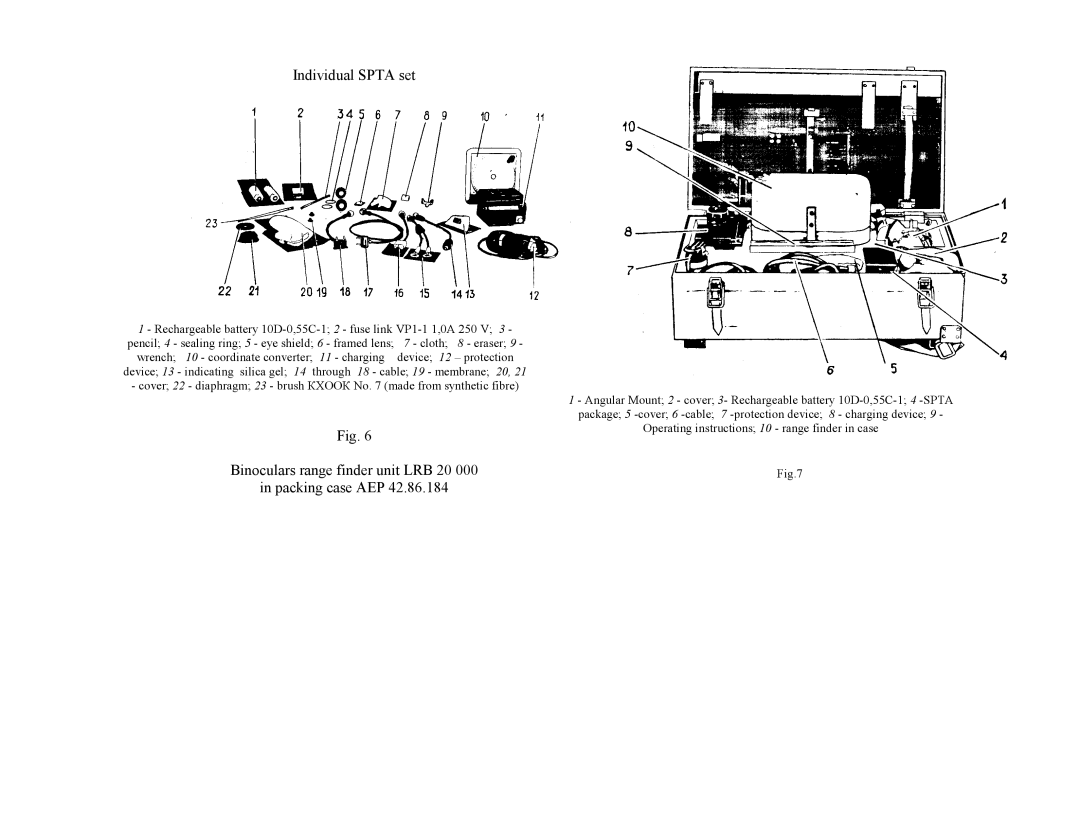 Newcon Optik LRB 20 000 operation manual Individual Spta set 