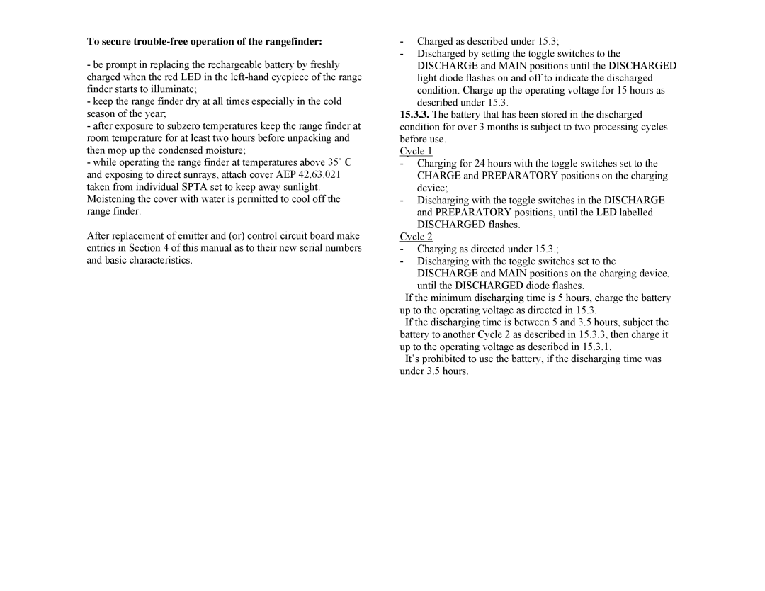 Newcon Optik LRB 20000 operation manual To secure trouble-free operation of the rangefinder 