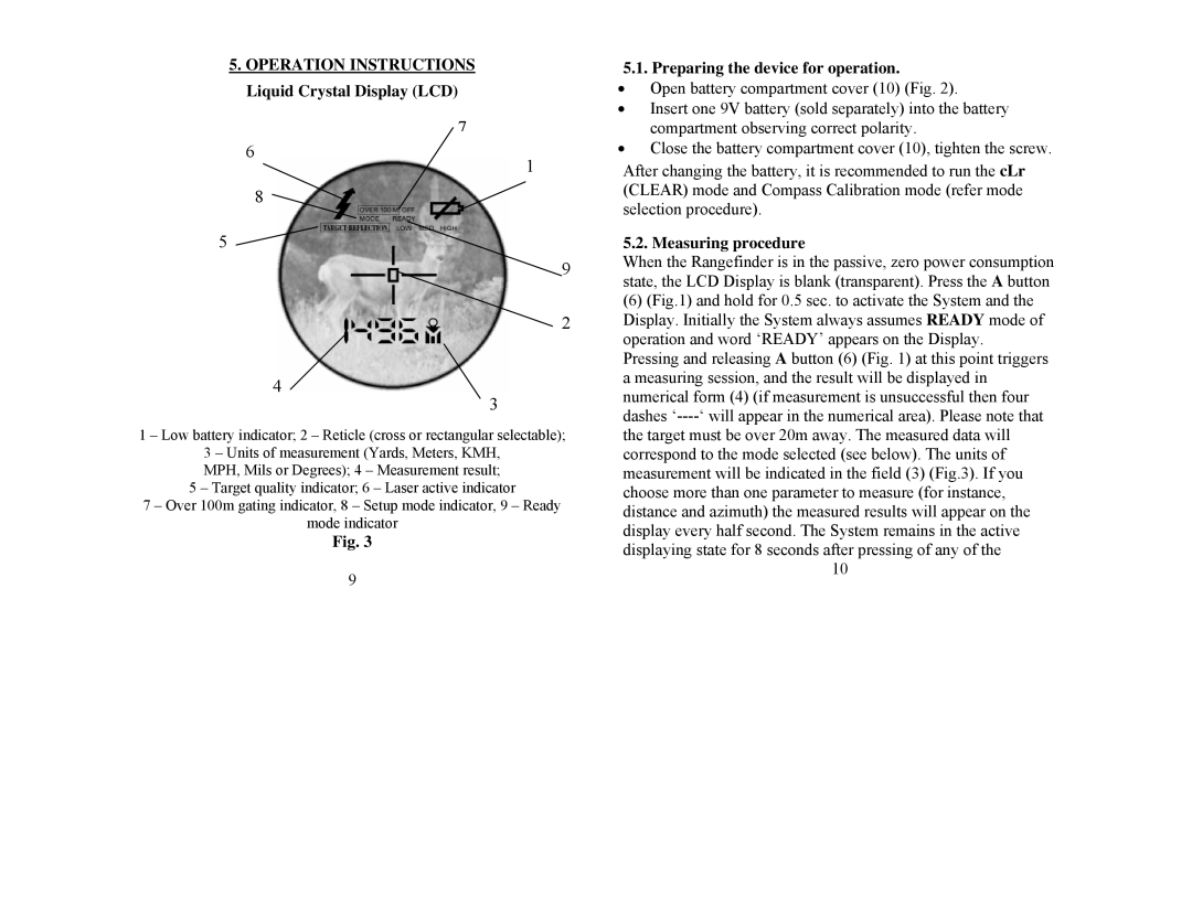 Newcon Optik LRB 4000CI operation manual Preparing the device for operation, Measuring procedure 