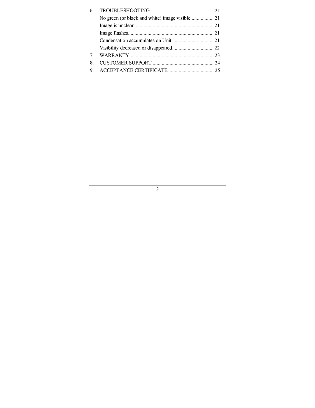 Newcon Optik NVS 14-3GCS, NVS 14-3XT, NVS 14-3AGBW operation manual Warranty Customer Support Acceptance Certificate 