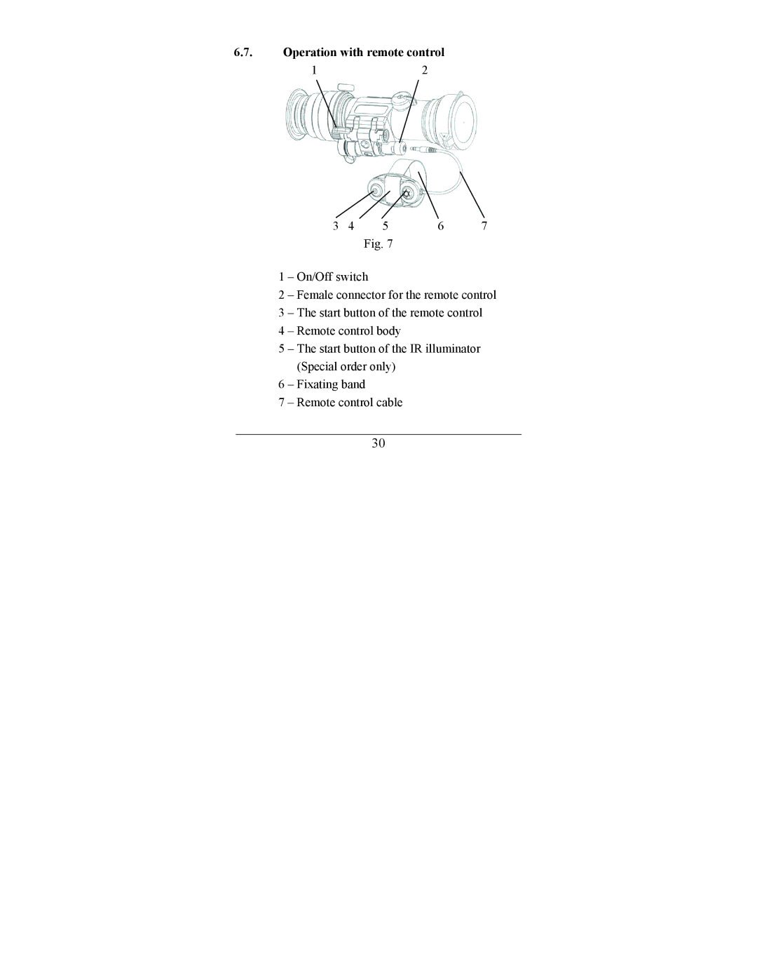 Newcon Optik NVS-33 operation manual Operation with remote control 