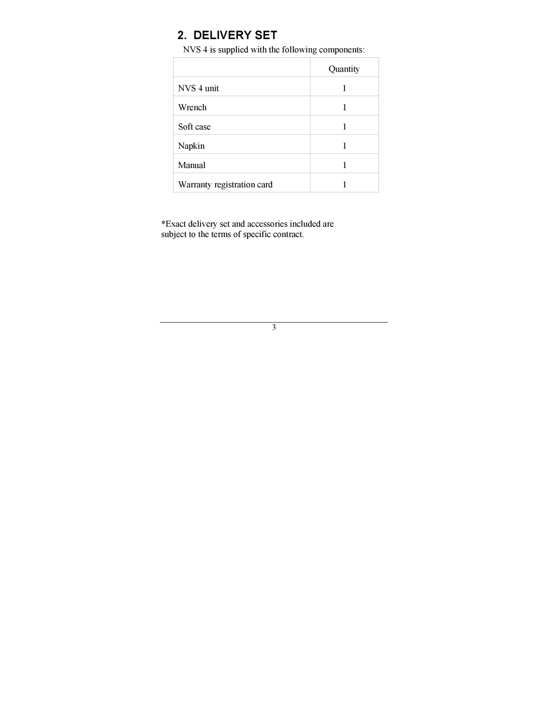 Newcon Optik NVS 4 operation manual Delivery SET 