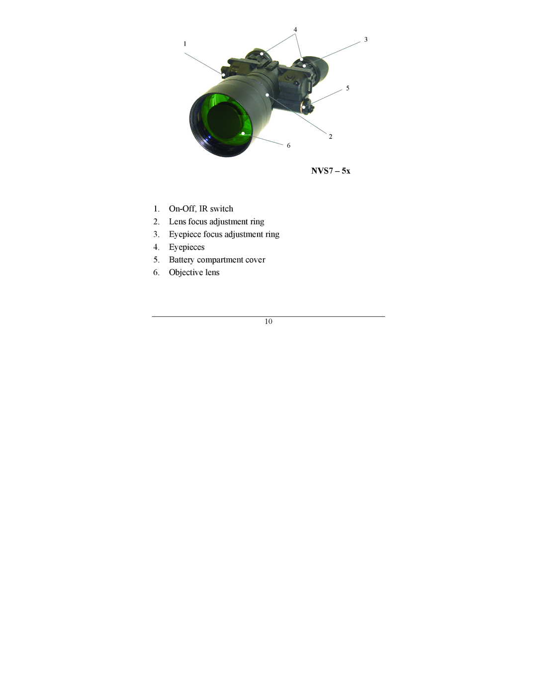 Newcon Optik NVS 7-5X, NVS 7-8X, NVS 7-4X operation manual NVS7 