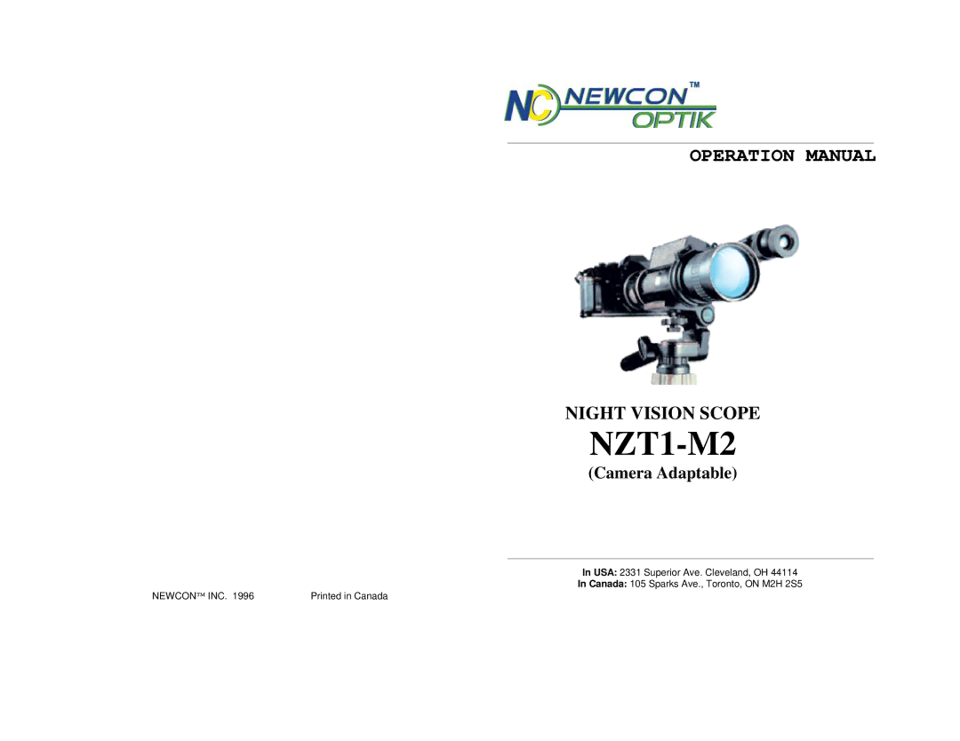 Newcon Optik NZT1-M2 operation manual 