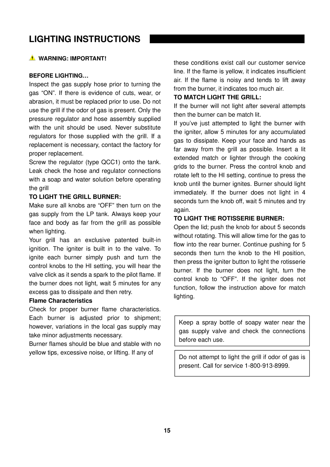 Nexgrill 720-0050-LP manual Lighting Instructions, To Light the Grill Burner, To Match Light the Grill 