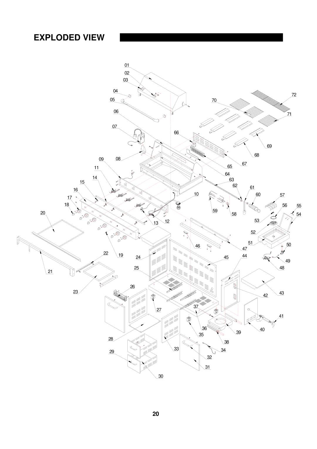 Nexgrill 720-0050-LP manual Exploded View 