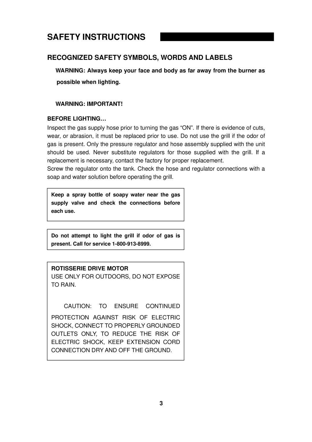 Nexgrill 720-0050-LP manual Before LIGHTING…, Rotisserie Drive Motor 