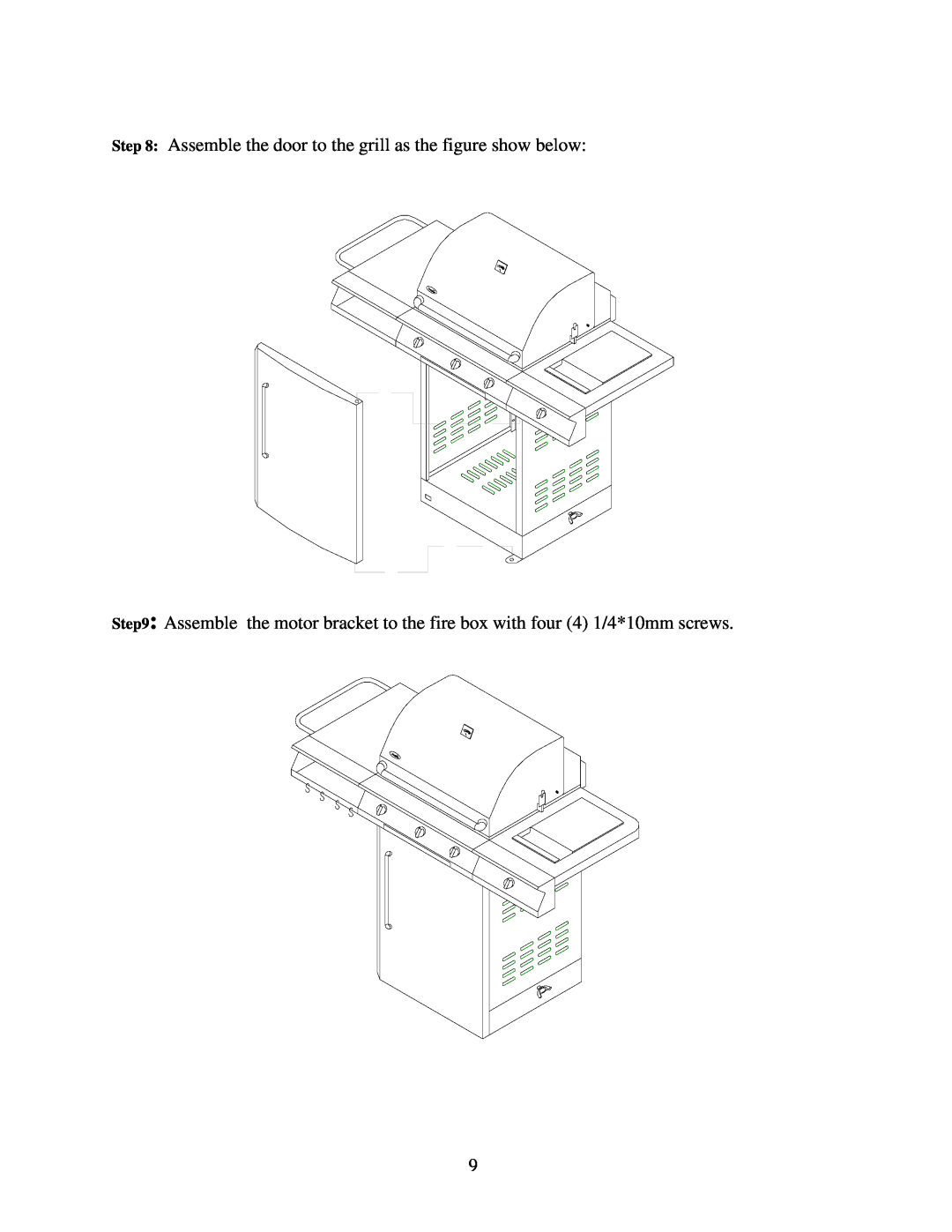 Nexgrill 720-0125-LP manual Assemble the door to the grill as the figure show below, TheG T lassoM 