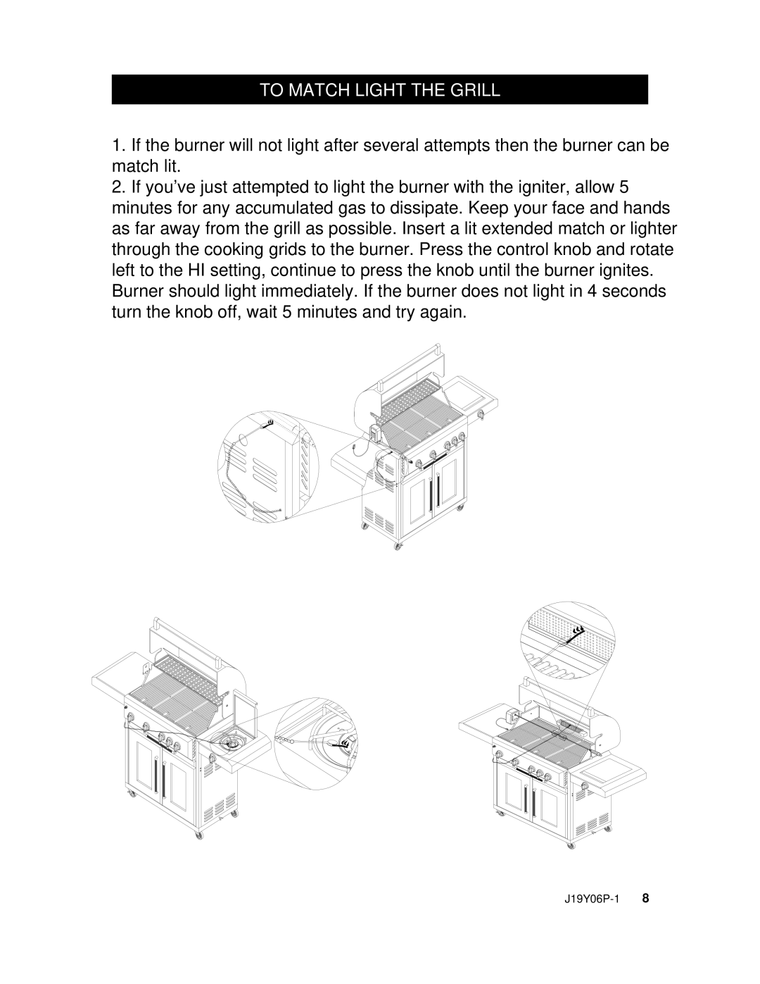 Nexgrill 720-0439 operating instructions To Match Light the Grill 