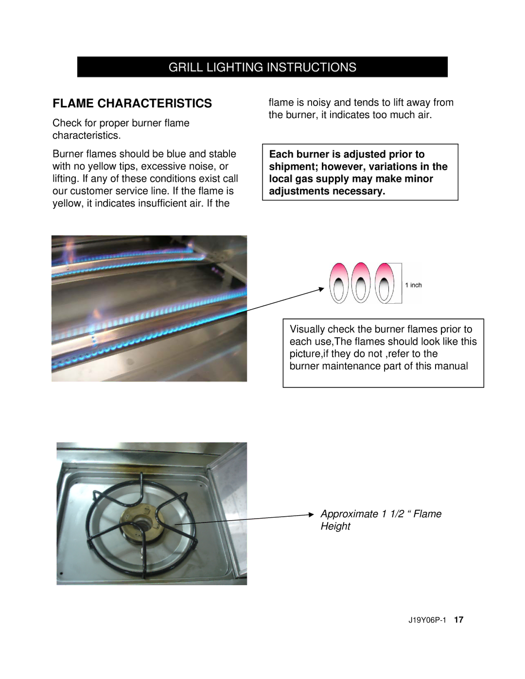 Nexgrill 720-0439 operating instructions Flame Characteristics 