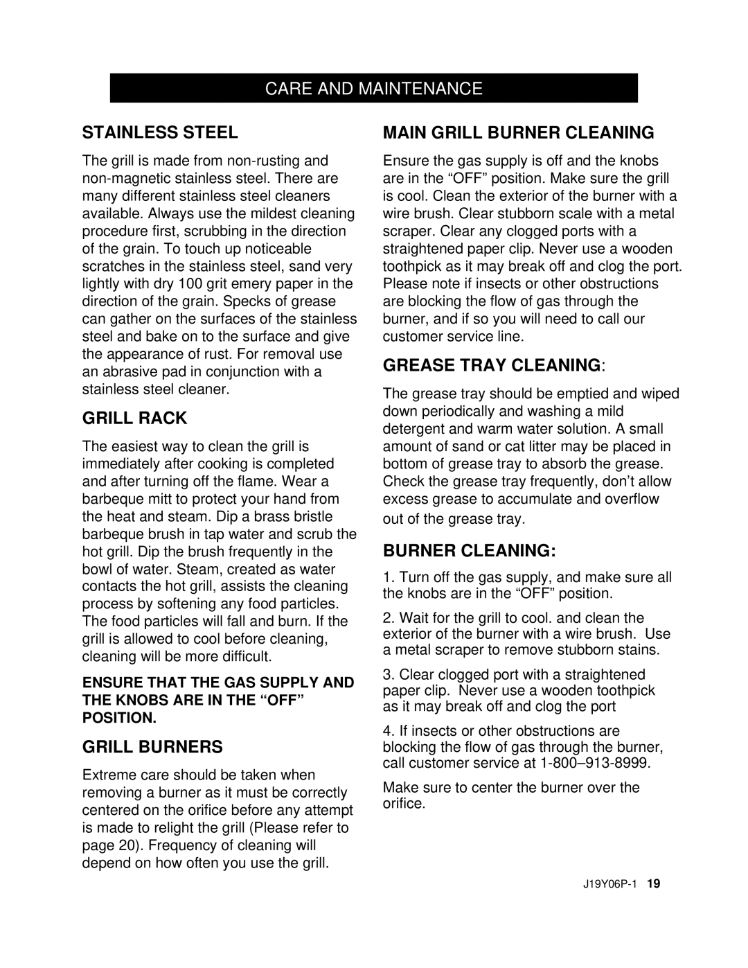 Nexgrill 720-0439 operating instructions Care and Maintenance, Stainless Steel 