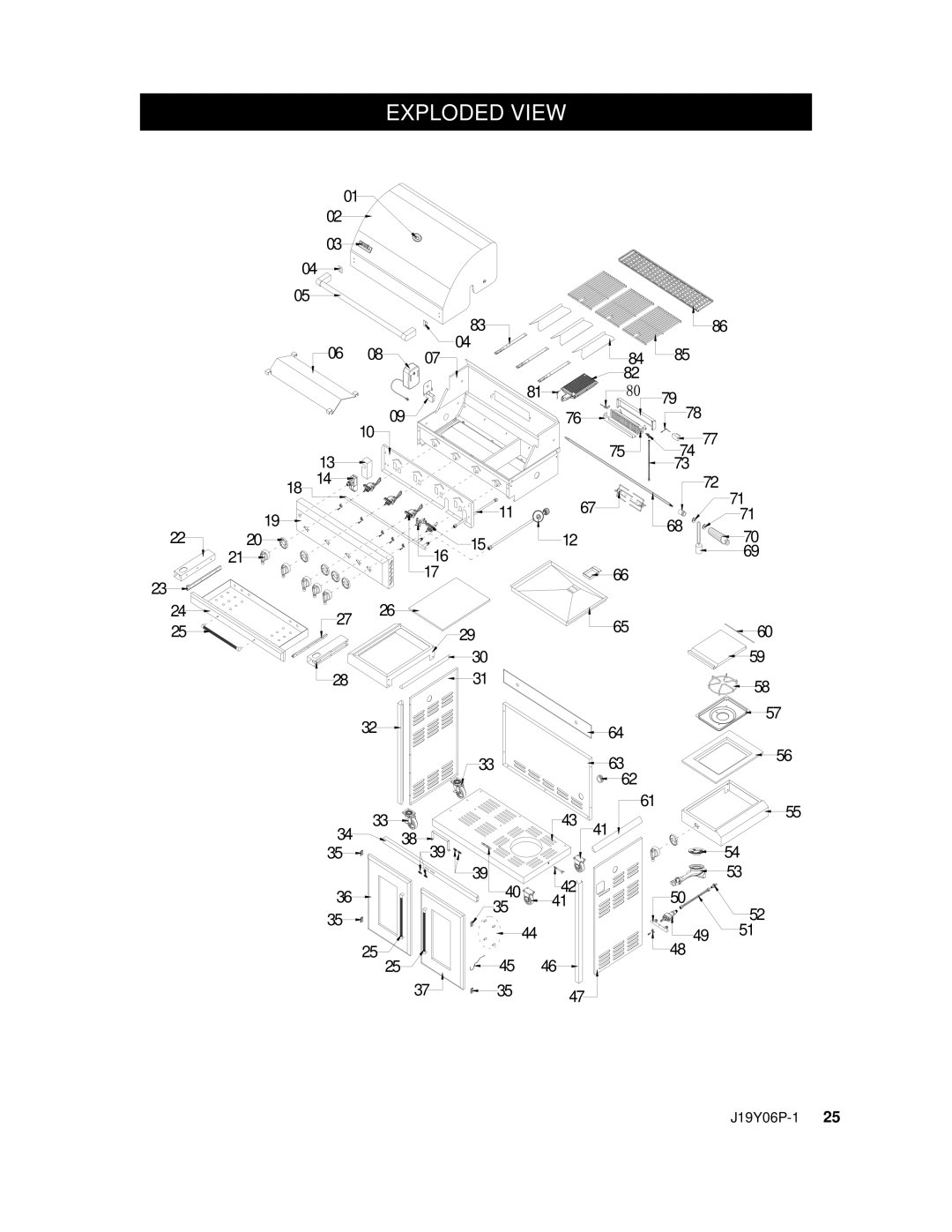 Nexgrill 720-0439 operating instructions Exploded View 