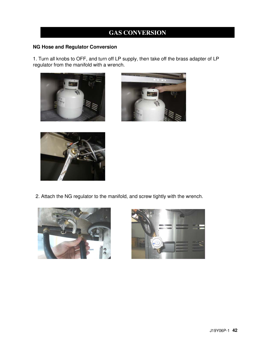 Nexgrill 720-0439 operating instructions NG Hose and Regulator Conversion 