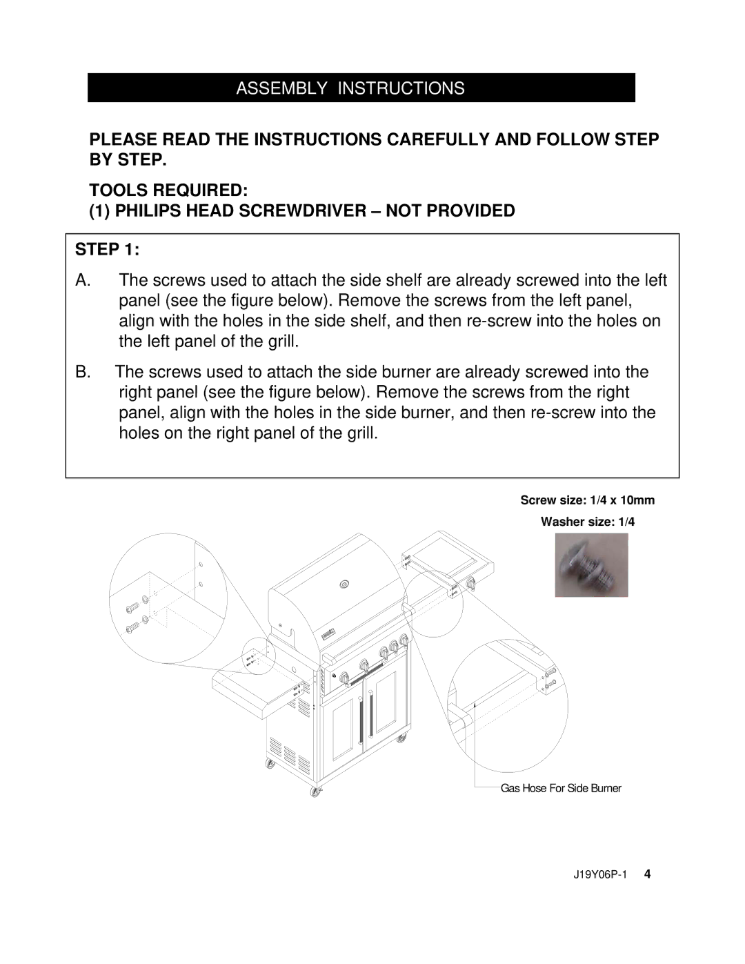 Nexgrill 720-0439 operating instructions Assemblysembleinstructions 