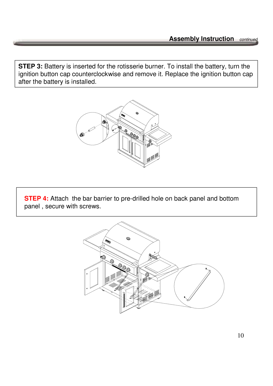 Nexgrill 720-0600 operating instructions Assembly Instruction 