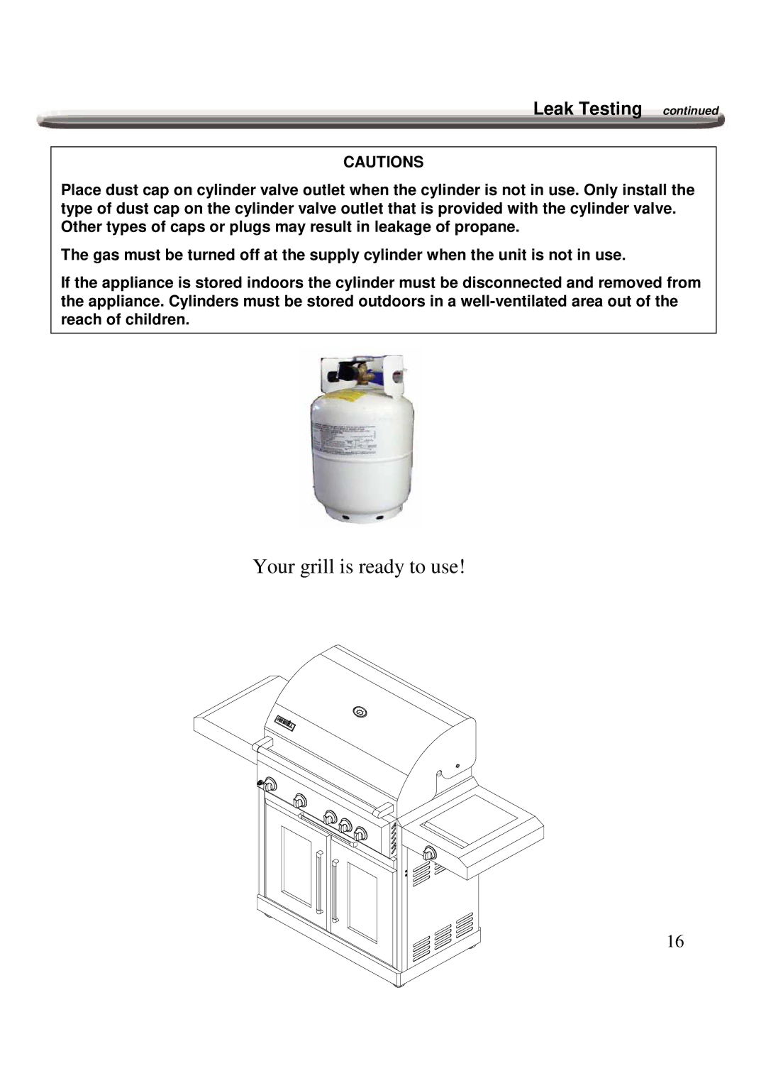 Nexgrill 720-0600 operating instructions Your grill is ready to use 