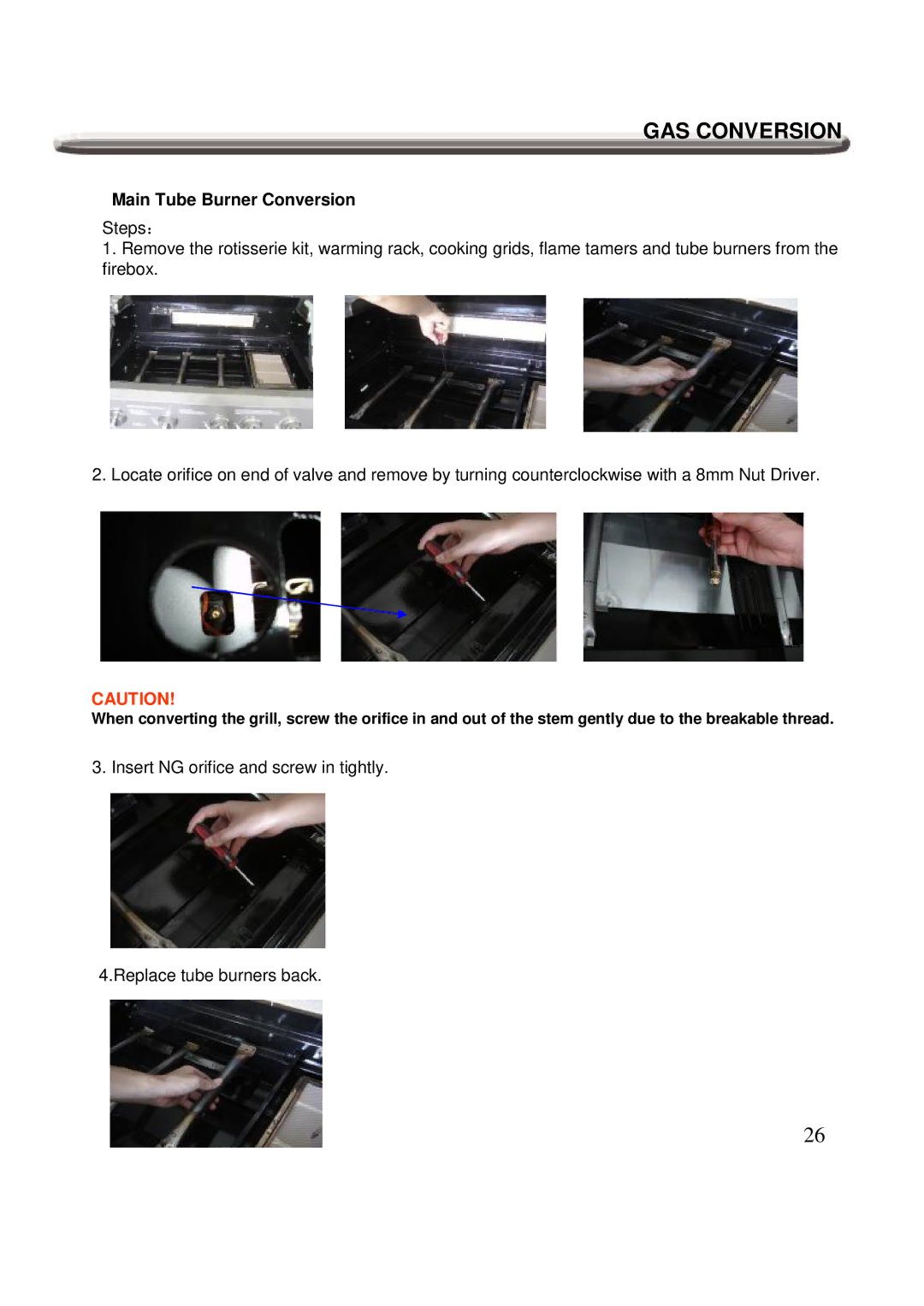 Nexgrill 720-0600 operating instructions GAS Conversion 