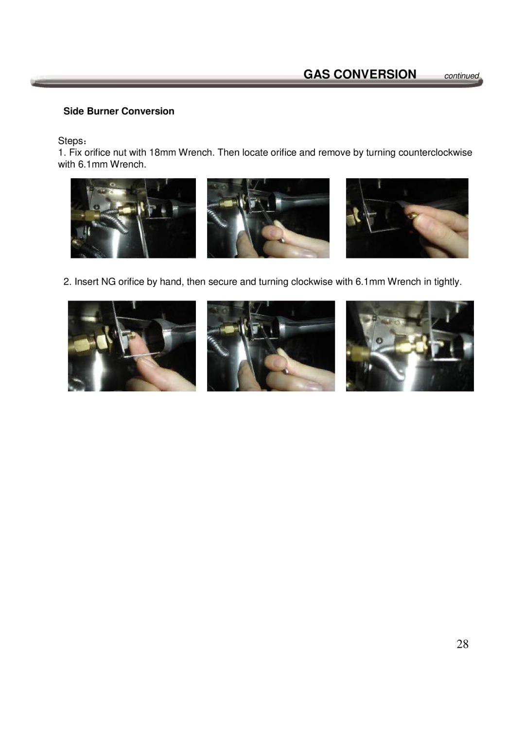 Nexgrill 720-0600 operating instructions Side Burner Conversion 