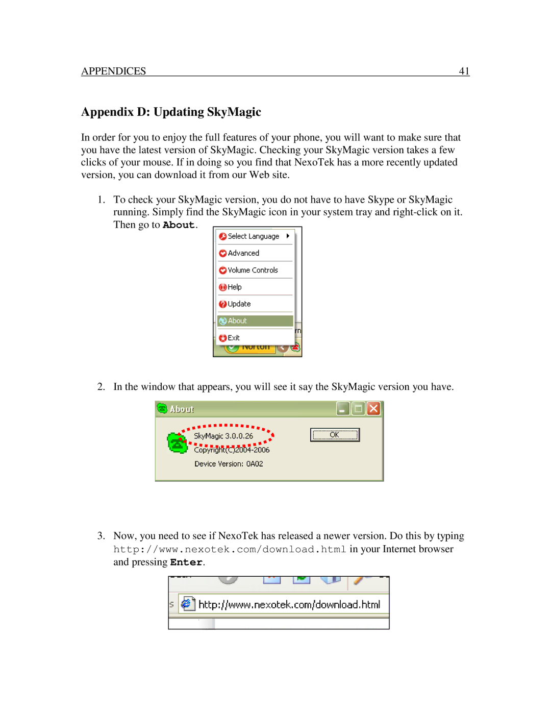 Nexotek NT-P600S manual AppendixDUpdatingSkyMagic 