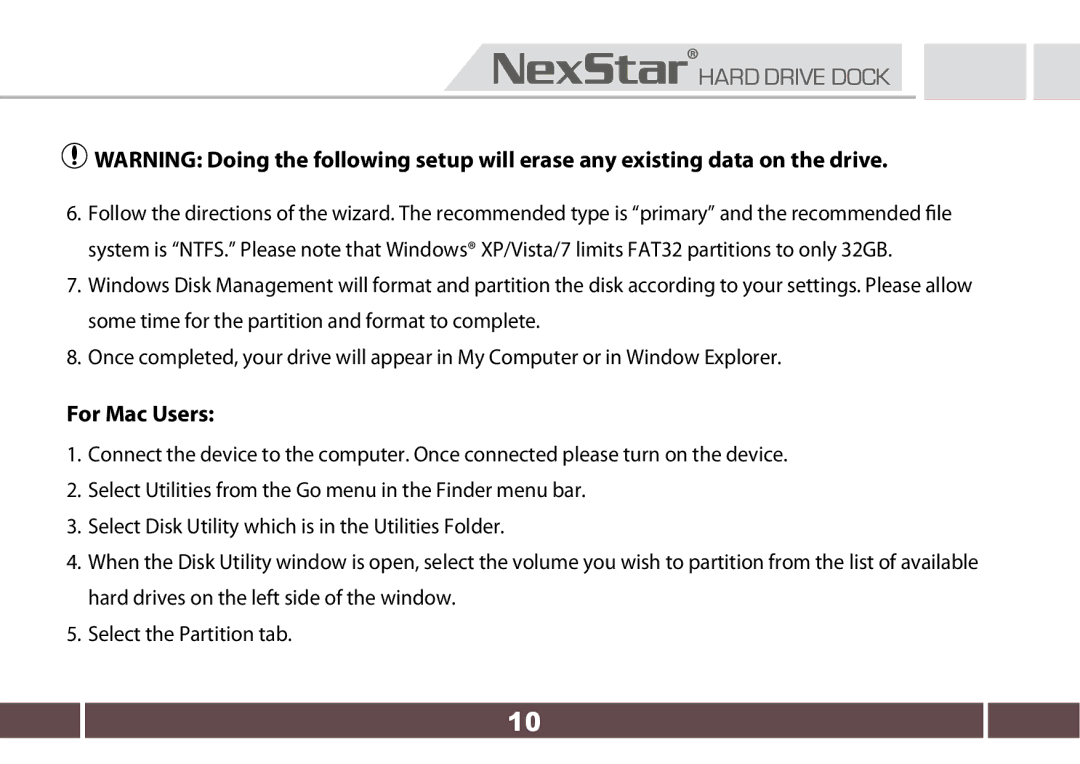 Nexstar 7650 user manual For Mac Users 