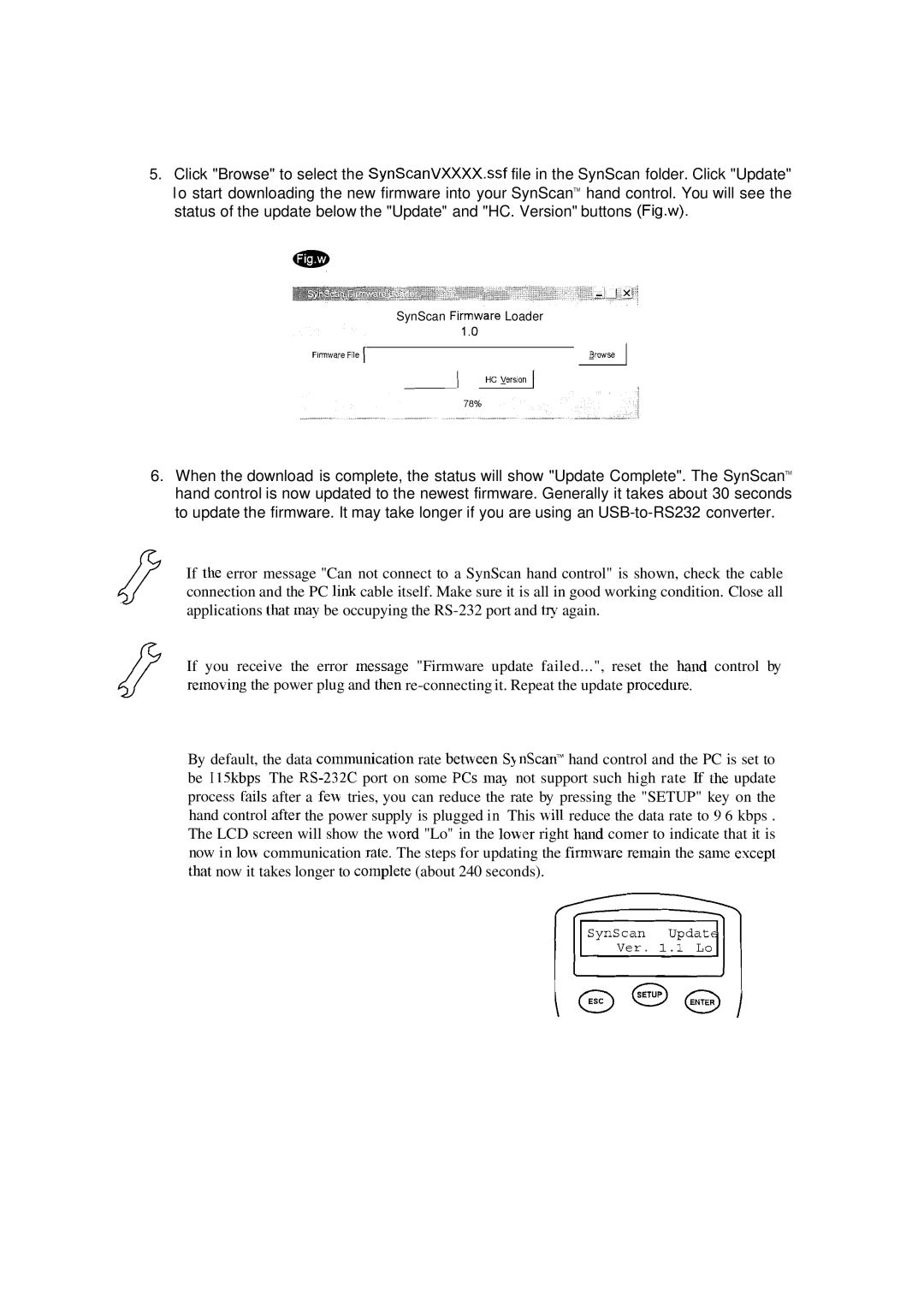 Nexstar instruction manual SynScan F~rmwareLoader 