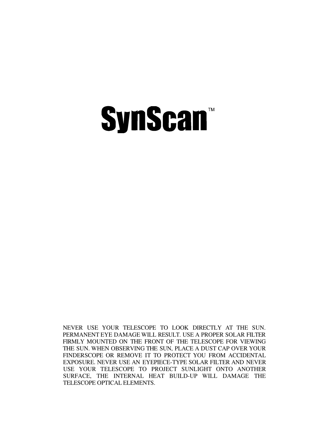 Nexstar SynScan instruction manual 