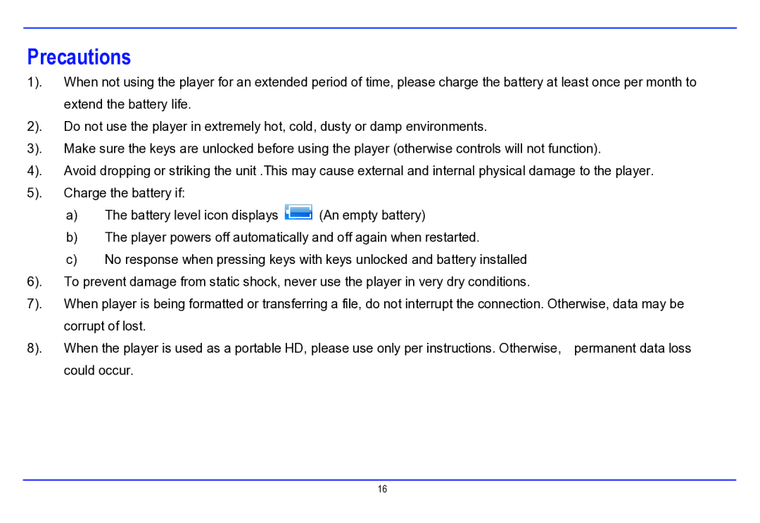 Nextar MA177 manual Precautions 