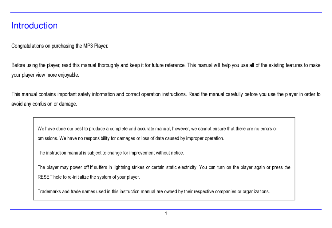 Nextar MA177 manual Introduction 