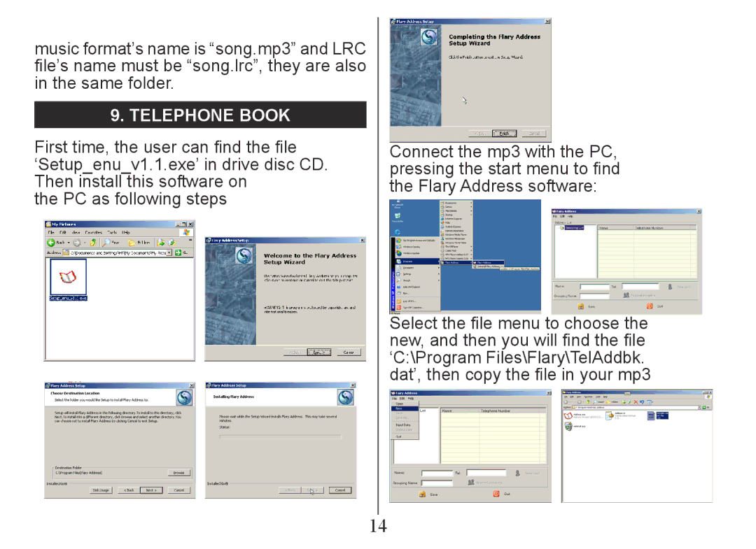 Nextar MA201 instruction manual Telephone book 