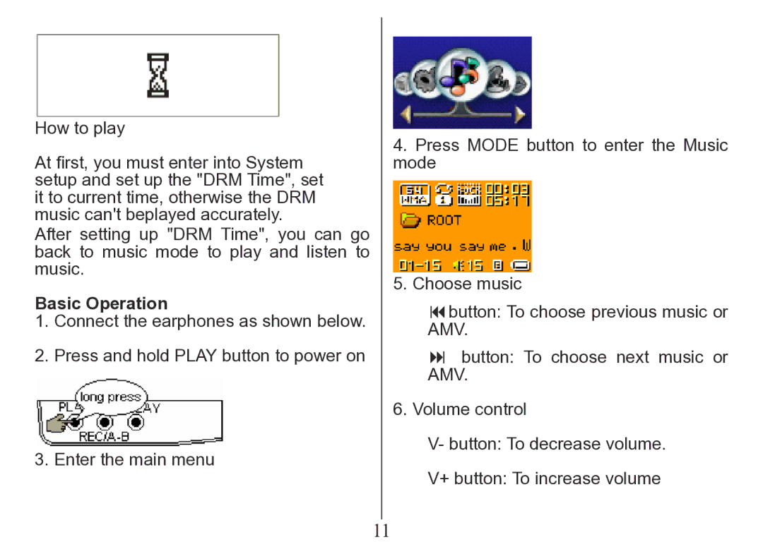 Nextar MA206 instruction manual How to play, Basic Operation 