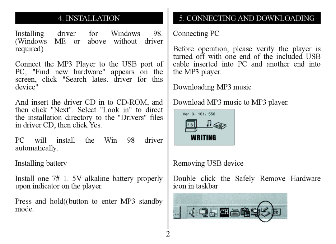 Nextar MA555 instruction manual Installation, Connecting and Downloading 