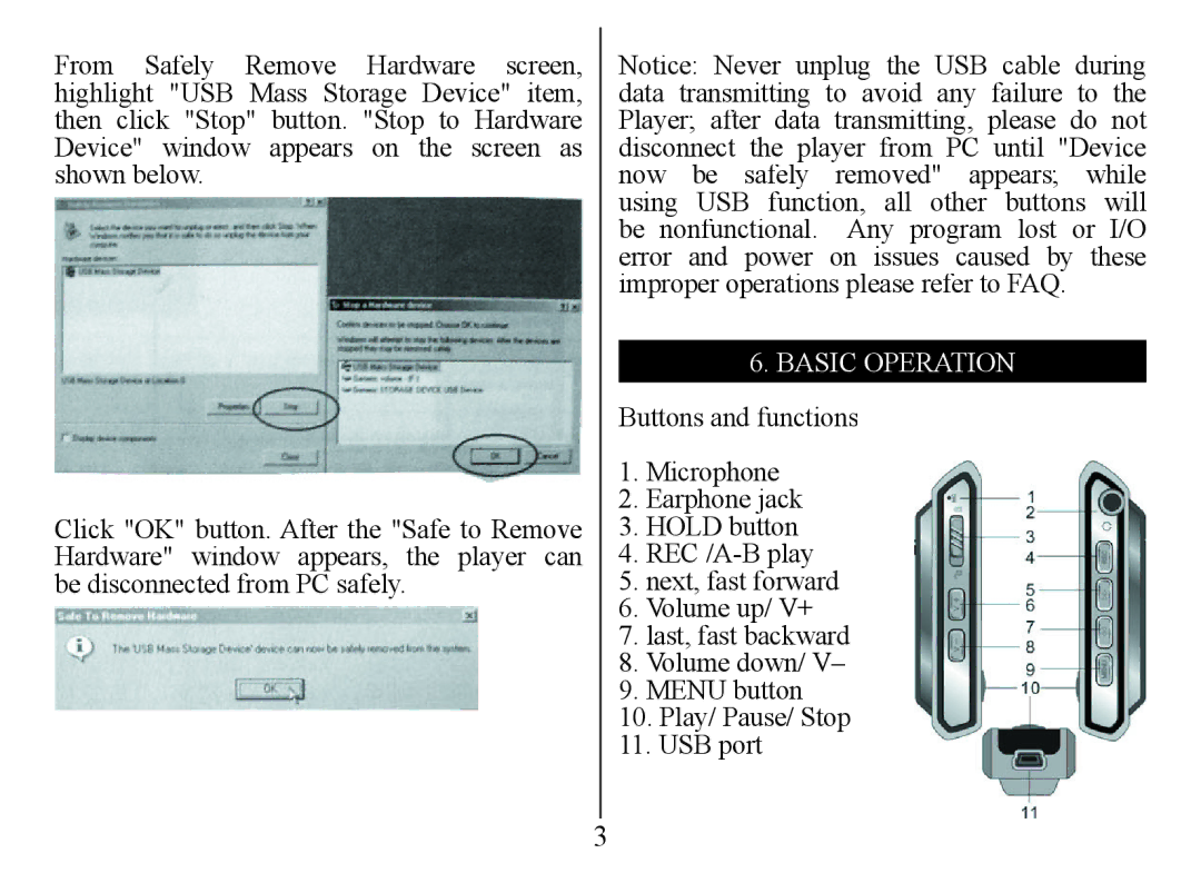 Nextar MA555 instruction manual Basic Operation 