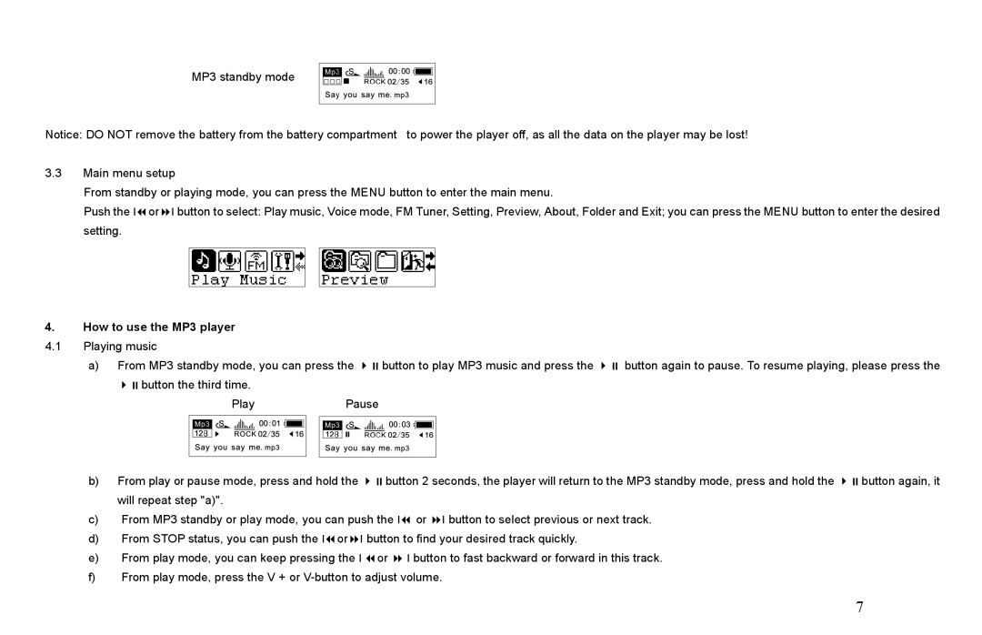 Nextar MA566 instruction manual How to use the MP3 player, Playing music 