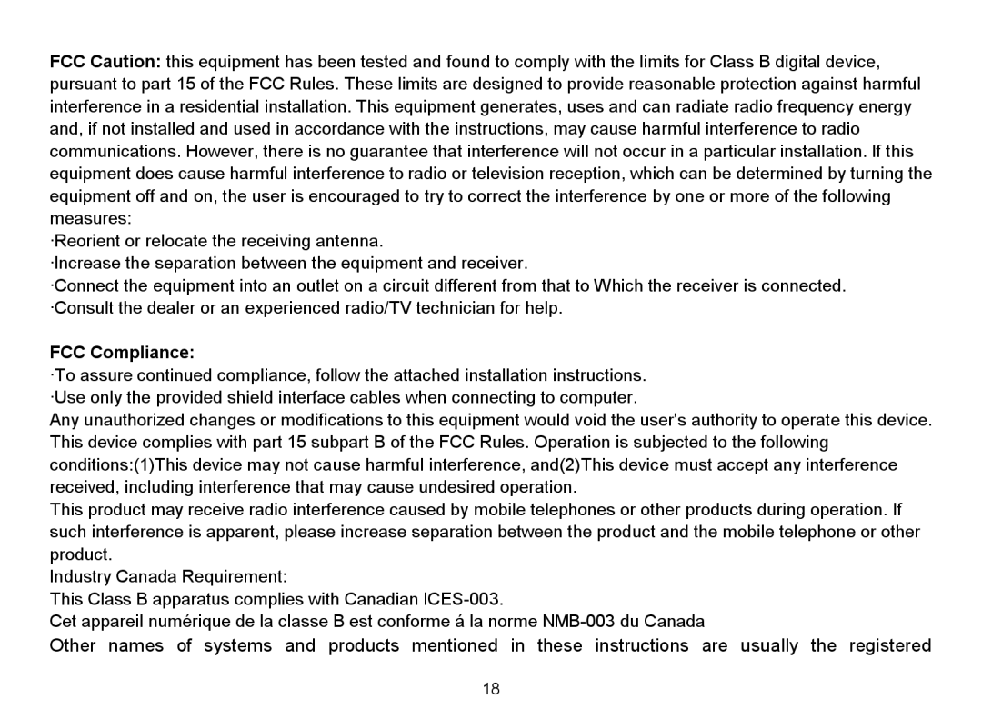 Nextar MA588 manual FCC Compliance 