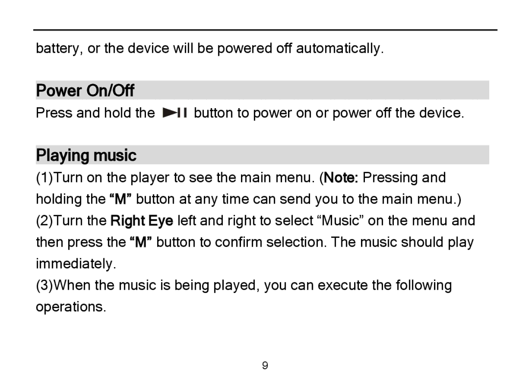 Nextar MA589 manual Power On/Off, Playing music 