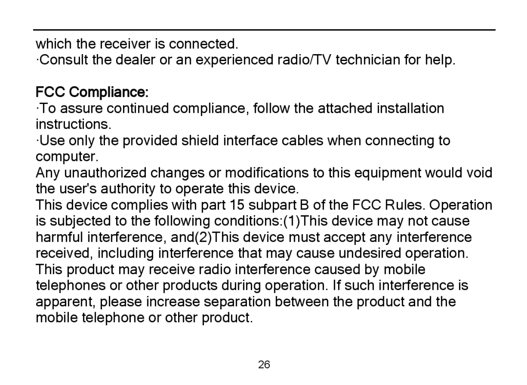 Nextar MA589 manual FCC Compliance 