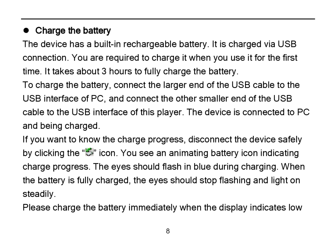 Nextar MA589 manual  Charge the battery 