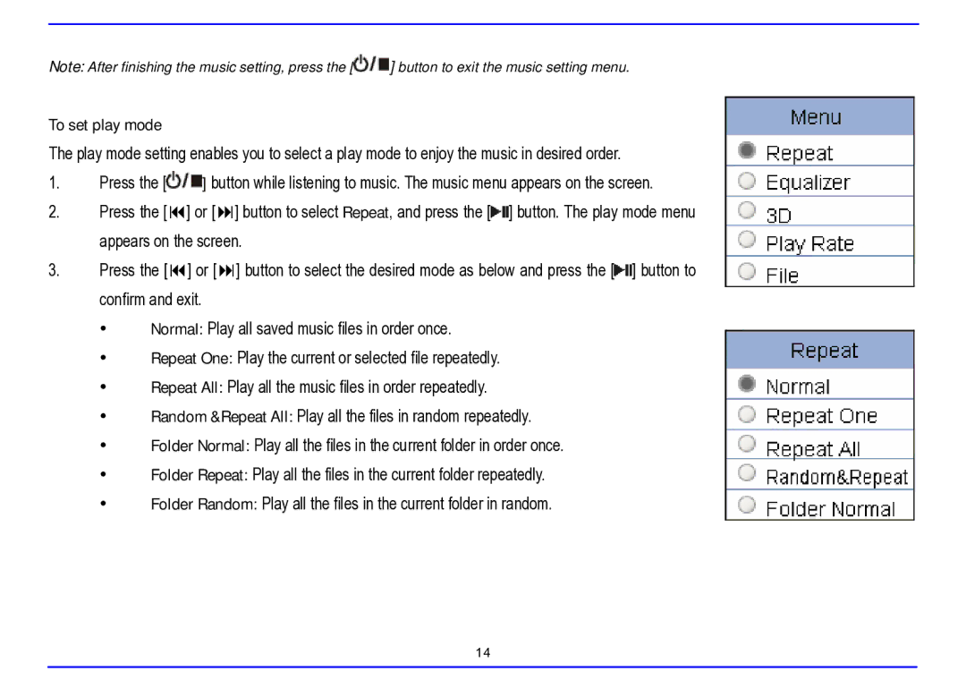 Nextar MA715A instruction manual To set play mode 