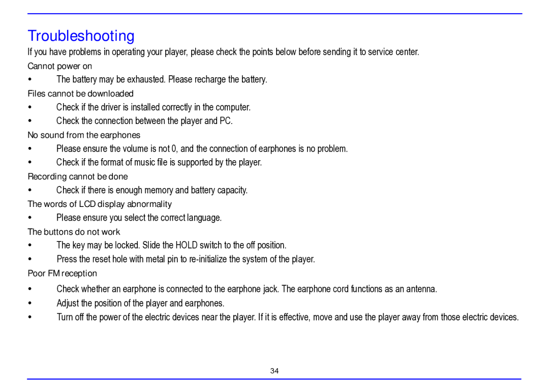 Nextar MA715A instruction manual Troubleshooting 