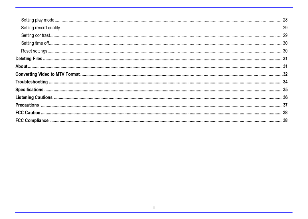 Nextar MA715A instruction manual Iii 