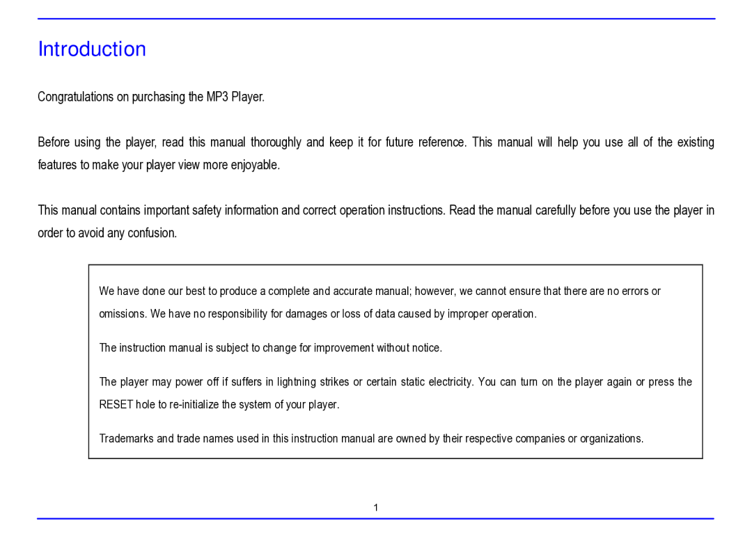 Nextar MA715A instruction manual Introduction 