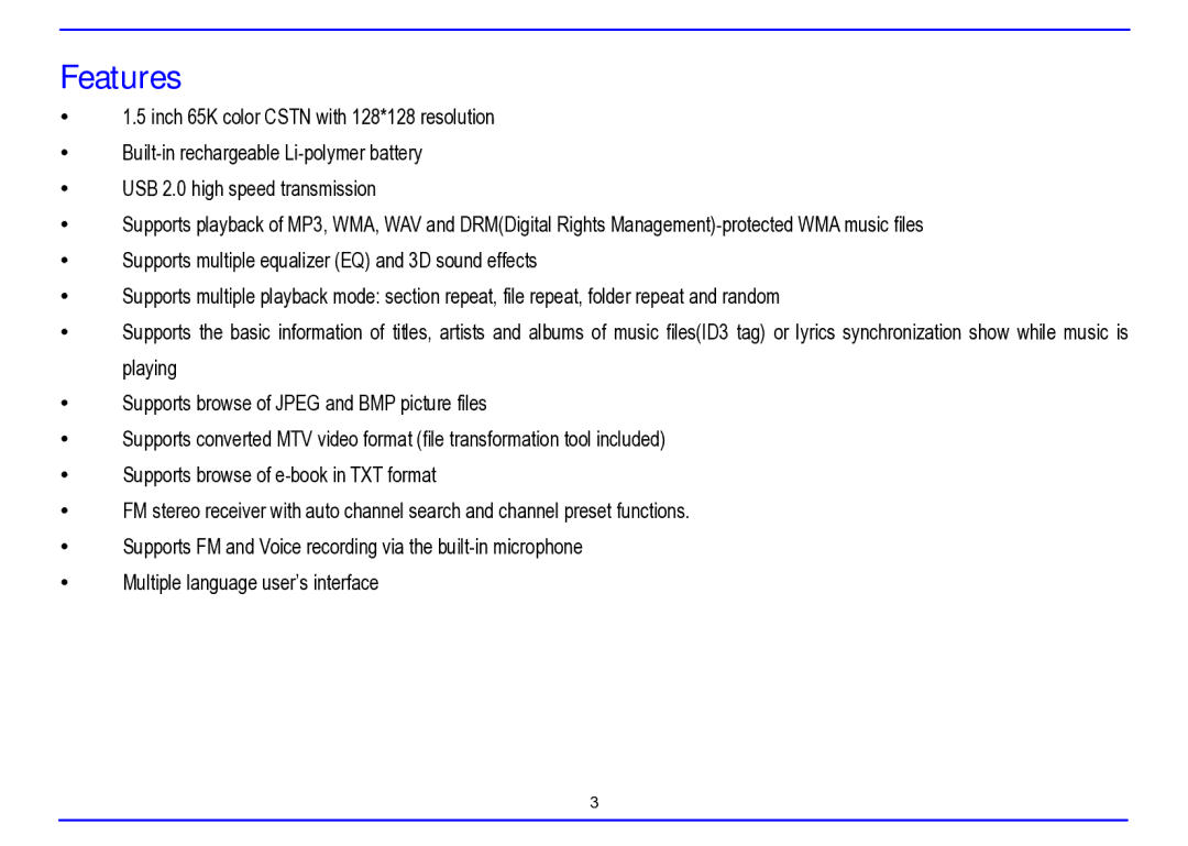 Nextar MA715A instruction manual Features 