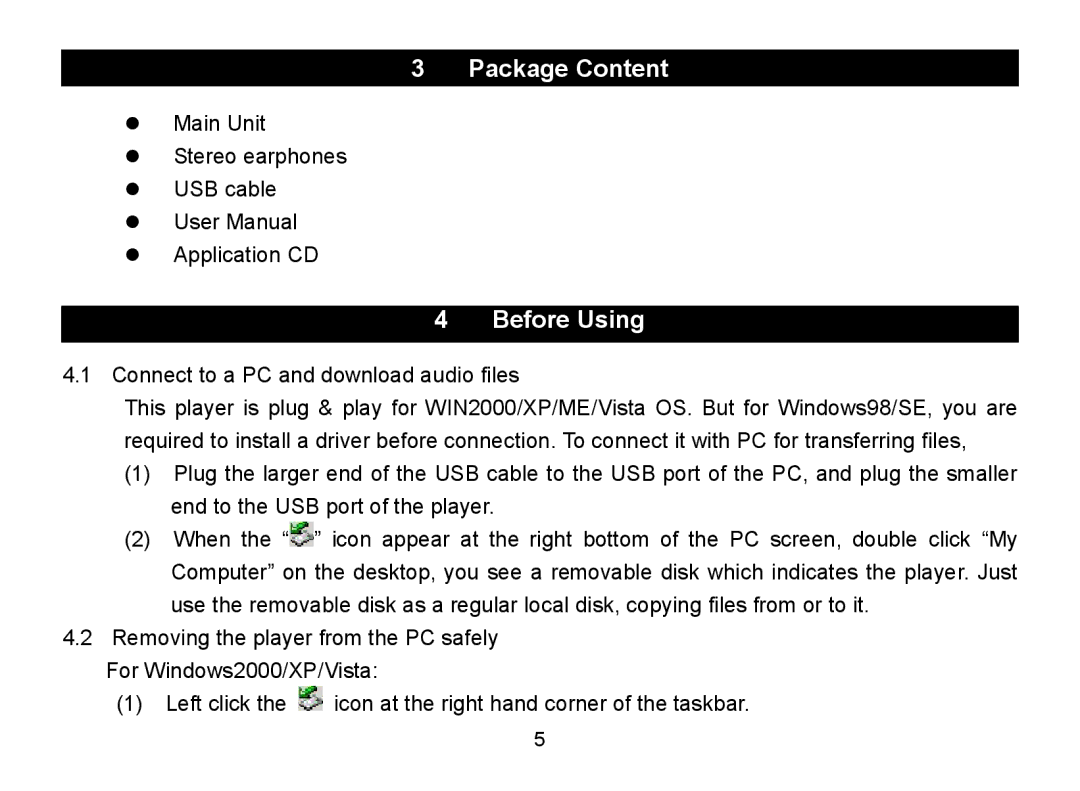 Nextar MA797 manual Package Content, Before Using 